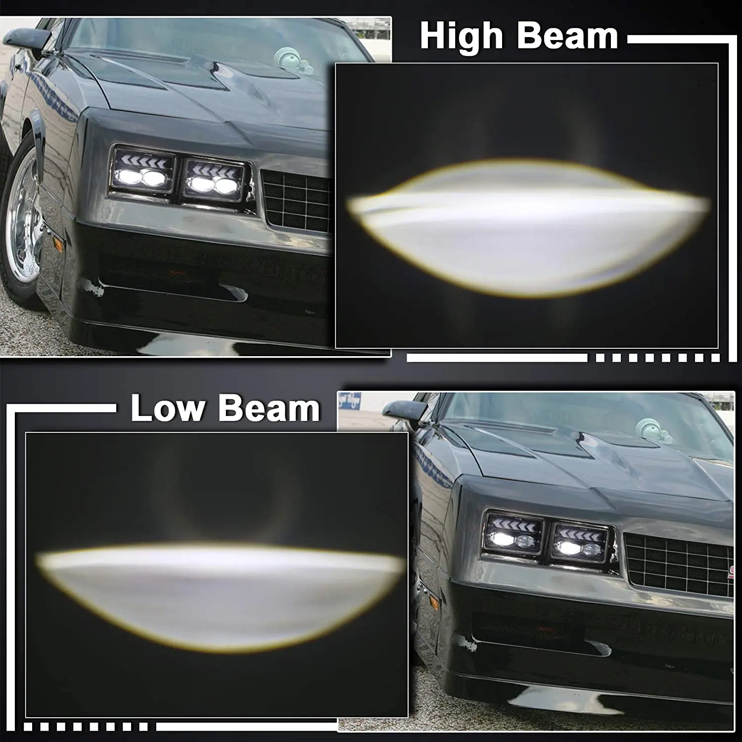 

4x6 car led headlight with amber arrow sequential turn signal white DRL replacement H4651 H6545 for Peterbilt Kenworth C