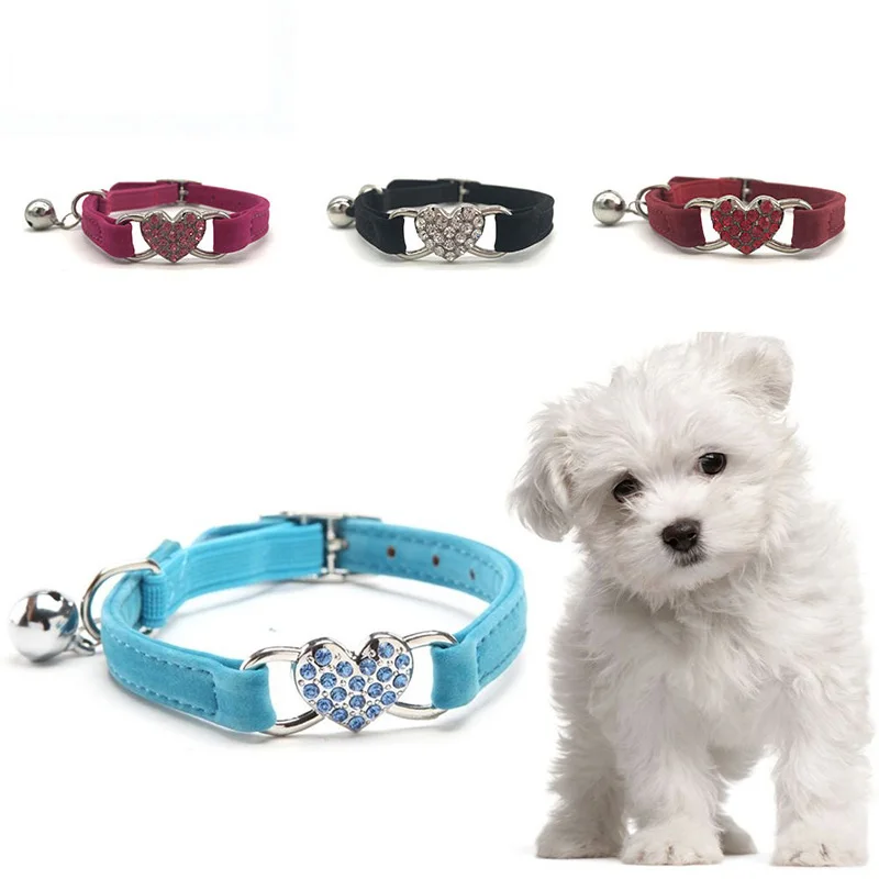 

Uforever Pet Heart-Shaped Collar Cat Dog Neck Ring With Bells To Prevent Loss Kitten Puppy Decoration Supplies Collar