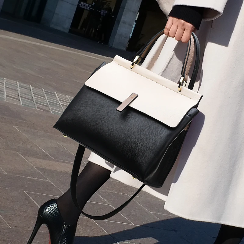 

2020 Ladies Vintage Genuine Leather Tote Package High-quality Shoulder Crossbody Bag Classic Solid Color Large Capacity Handbags