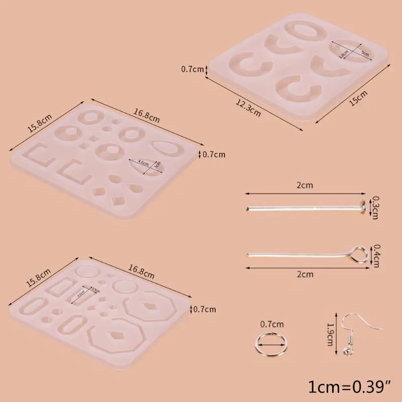

1Set Crystal Epoxy Resin Mold Geometric Irregular Earrings Pendant Casting Mould Handmade DIY Crafts Jewelry Making Tool