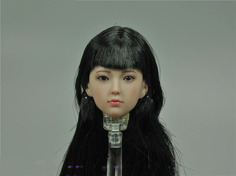 

Модель головы девушки-загара TBL S35 в масштабе 1/6 с черными длинными волосами Для 12-дюймового тела