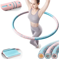 6 sections detachable stainless steel easy sport hoop fitness gym tool weighted waist trainer ring workout equipment