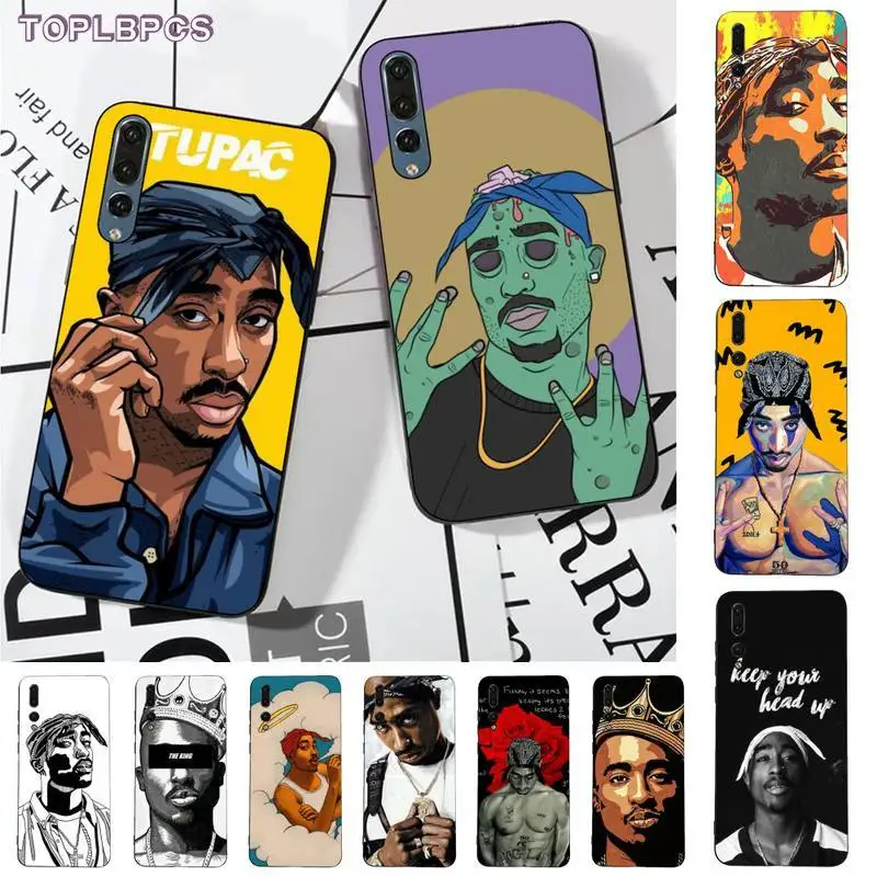 

TOPLBPCS Thug Life 2Pac Tupac Silicone Black Phone Case for huawei P8 P9 p10 p20 P30 P40 pro lite psmart 2019