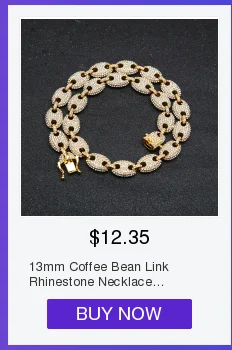 Хип-хоп ребристая четырехсторонняя микро-Шипованная Пряжка кубинская цепочка ожерелье Мужская Цепочка Из Сплава Ожерелье