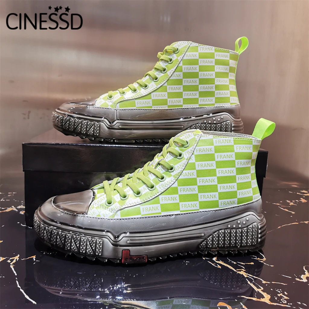 Высокие туфли Мужская модная дышащая повседневная обувь повседневные белые