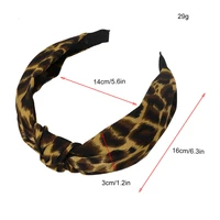 Bohemian Leopard Pattern Hairband Twisted Knotted Floral Hair Band Animal Print Hairband Wide Headband Bezel Solid Accessories