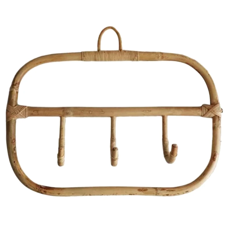 

Nordic Vintage Rattan Wall Hooks Clothes Hat Hanging Hook Crochet,Hangers for Home Hotel Dorm Decor,Clothes Organizer