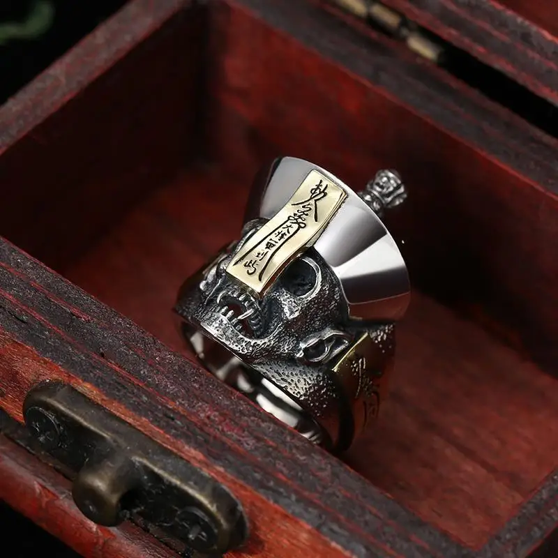 

Charming S925 pure silver Zombie man Sterling Silver 999 retro personality ring