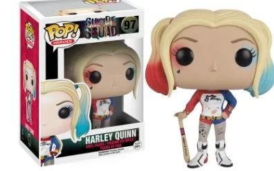 97 with box FUNKO POP отряд самоубийц Харли Квинн Джокер Дэдшот Виниловая фигурка Коллекционная модель игрушки для детей подарок на Хэллоуин - Цвет: 97 with box