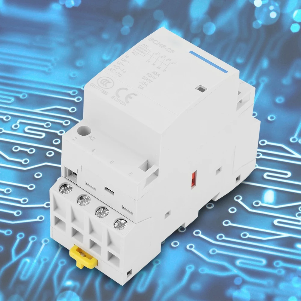 4P 25A 50/60 Гц стандартное Крепление на DIN-рейку 2NO 2NC контактор с ручным