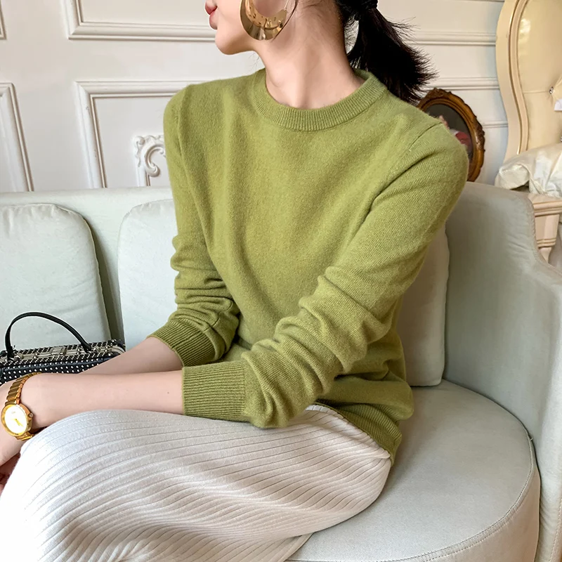 

adishree 2021 woman winter 100% Cashmere sweaters and autumn knitted Pullovers High Quality Warm Female thickening O-neck