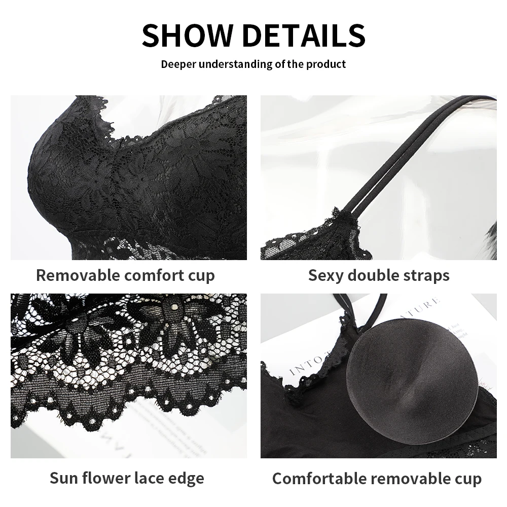 топ кружево бюстгалтер женский Кружевной бюстгальтер без косточек женское