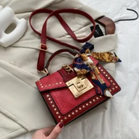elegant female casual tote bag 2021 fashion new high quality pu leather womens designer handbag rivet shoulder messenger bag