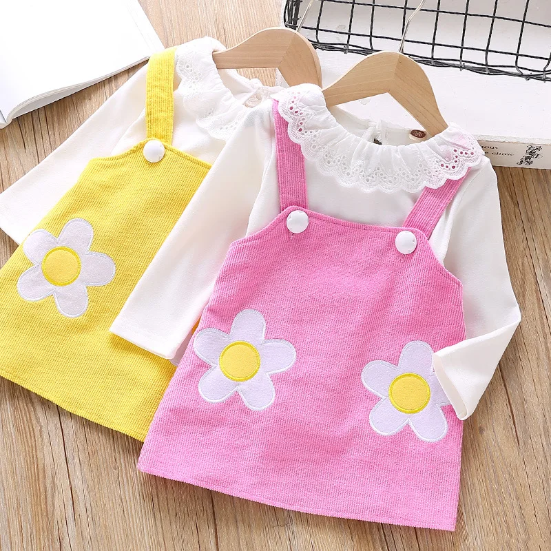 Одежда для маленьких девочек с цветочным рисунком осень 2019 г. модные комплекты