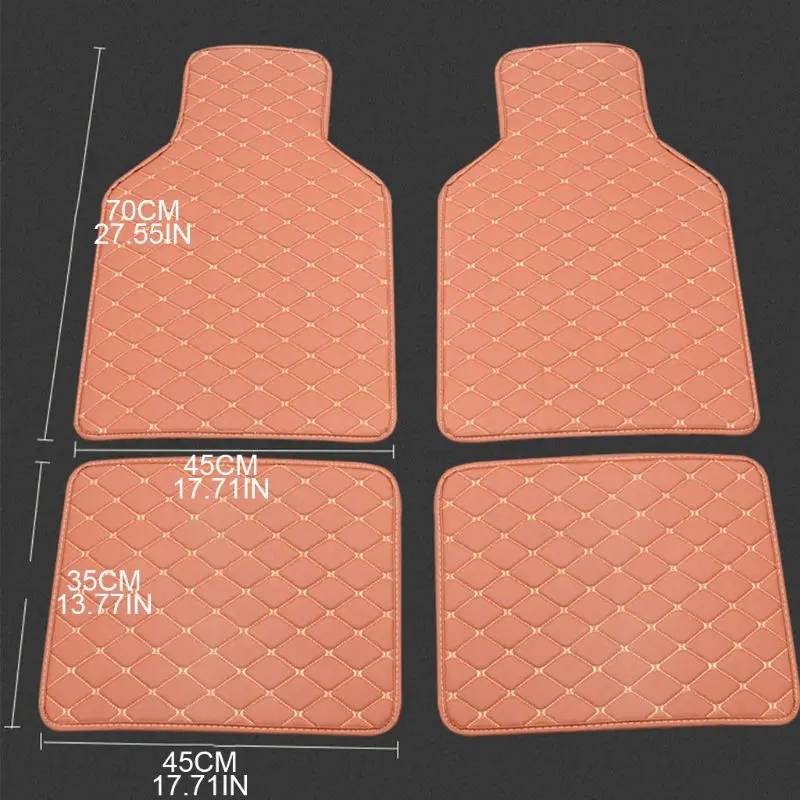 2023 New Universal Fit 4pcs PU Leather Car Floor Mat Waterproof Foot Pads Protector |