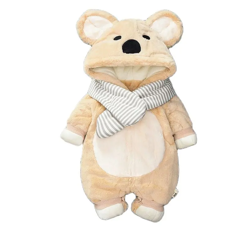 

Комбинезон фланелевый с капюшоном для мальчиков и девочек, зимний флисовый комбинезон с героями мультфильмов, комбинезоны детская одежда