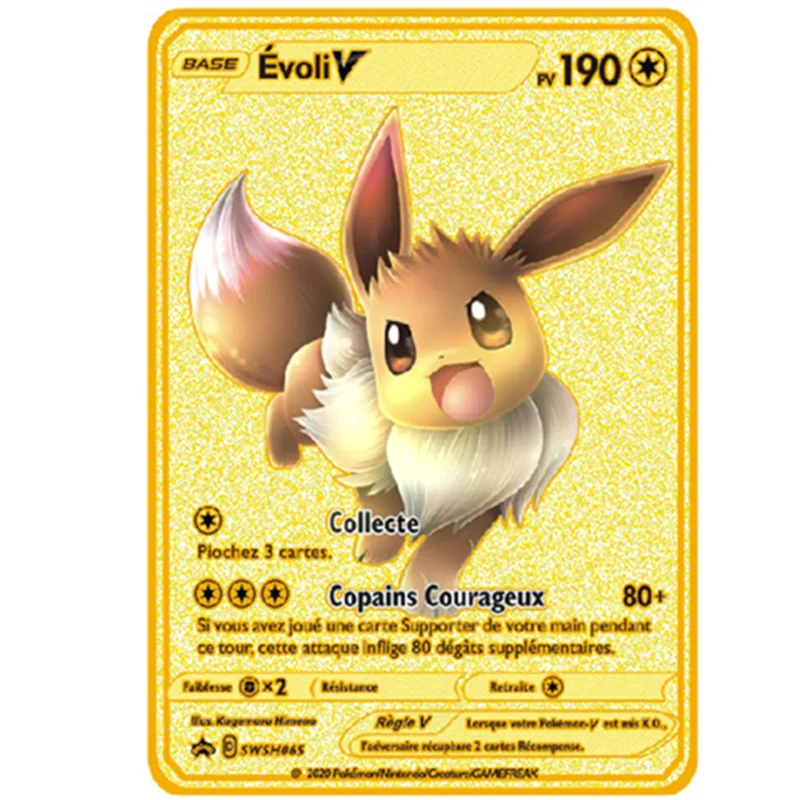 Juego de cartas de Metal de Pok&eacute;mon para ni&ntilde;os, juego de cartas de oro, Batalla de Anime, Pokemon, Pokemon Gold, HP, ingl&eacute;s, Kaarten, Charizard, Pikachu, colecci&oacute;n de acci&oacute;n, juguetes para ni&ntilde;os-4