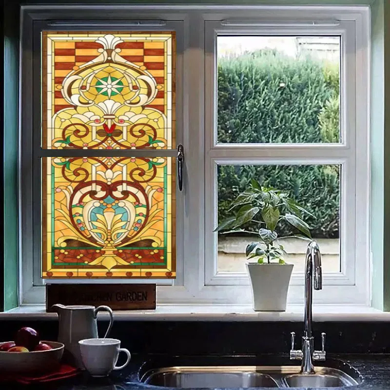 Изготовление размеров под заказ Винтаж Европейский Стиль оконная пленка