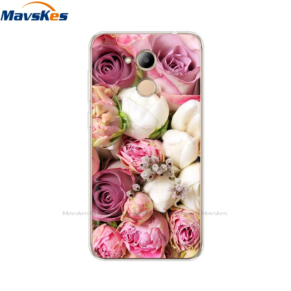 For Huawei Honor 6C Case Silicone Cover Phone Case for Huawei Honor 6C Pro Soft TPU Cover Honor6C Cute Cat Flower Fundas Coque