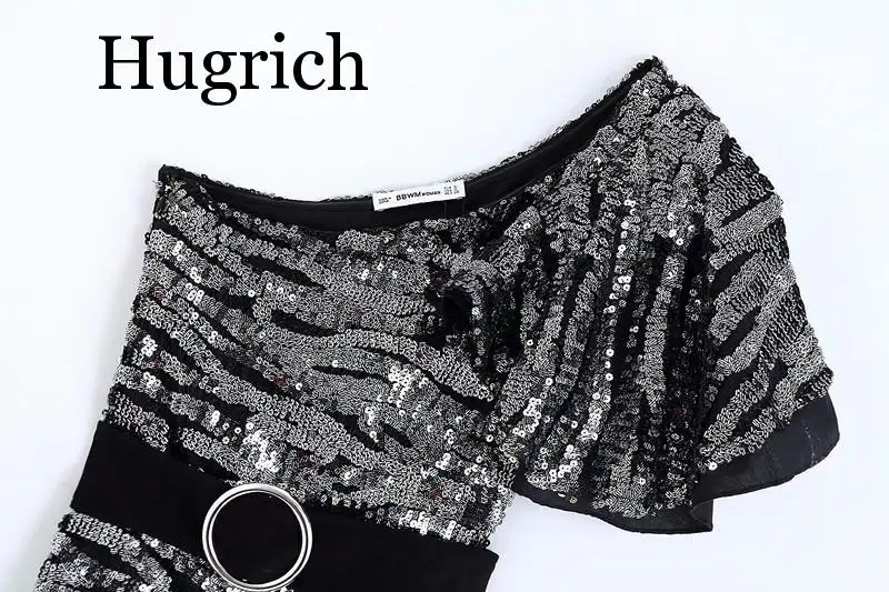 Винтажные черные женские платья с блестками весна-осень 2020 новые модные вечерние