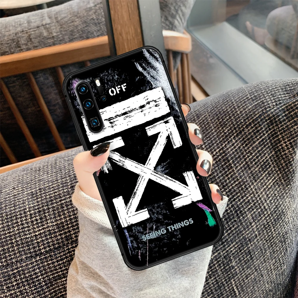 

OF Fashion Trend Luxury Brand Phone Case For Huawei P Mate 10 20 30 40 Lite Pro smart Z 2019 nova 5t black Hoesjes Pretty Cell