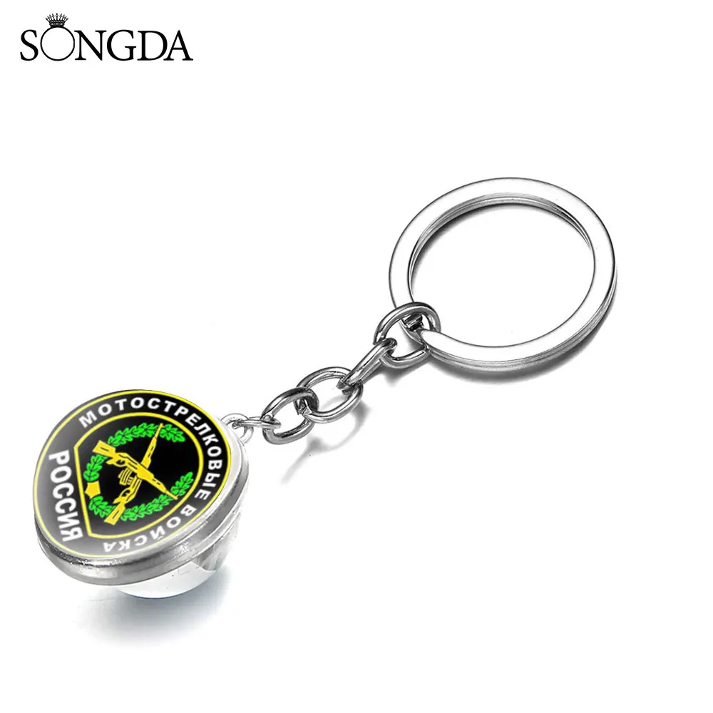 Брелок в ретро-стиле двусторонний стеклянный брелок с кабошоном стиле