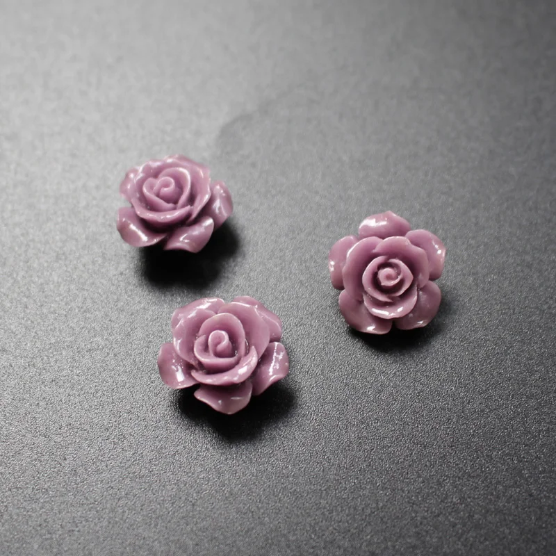Purple 10 шт. 12 мм 15 мм коралловые бусины Camelia коралловые Цветочные бусины кабошон многоцветные для изготовления ювелирных изделий - Цвет: Purple