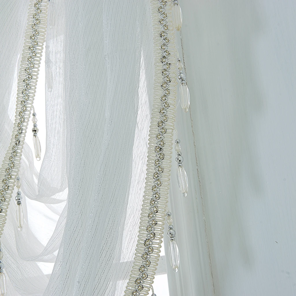 1 панель штанги карман блеск окно Valance Sheers вышитые кружева половина-занавески s