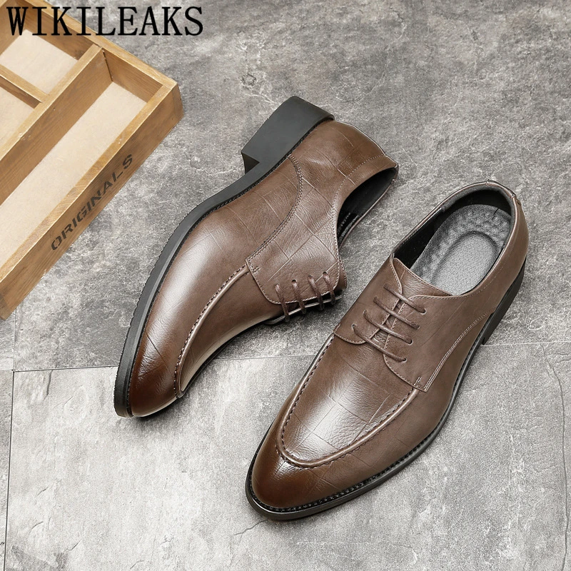 Мужская деловая обувь Классическая вечерняя Обувь увеличивающая рост