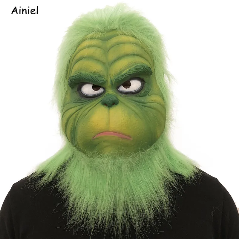 Маска для косплея как украли рождественские костюмы реквизит с зелеными