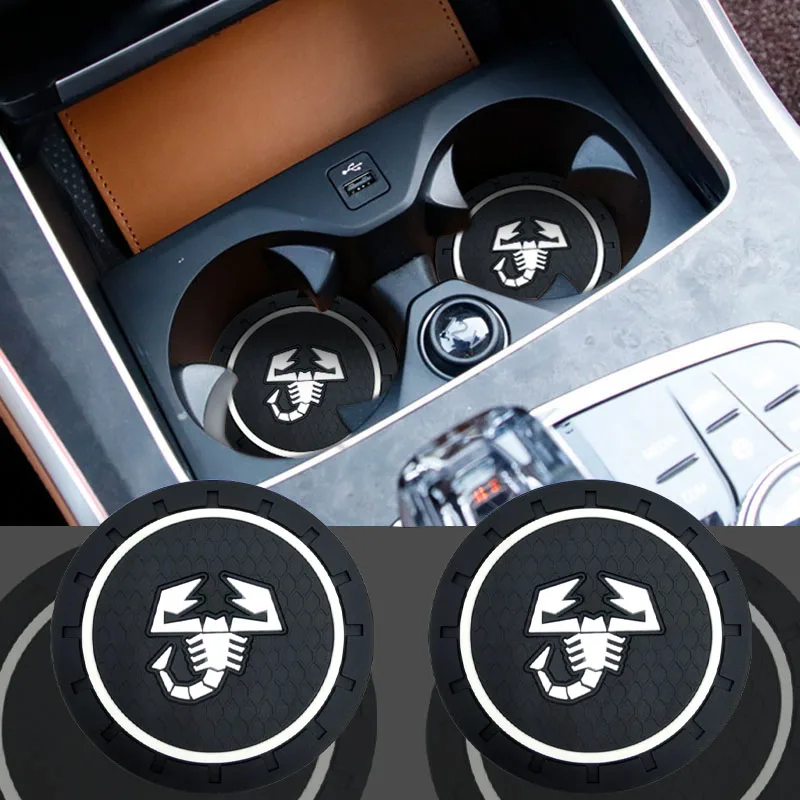 

1pcs Car Cup Holder Car Coaster Anti-slip Mat for Abbas Abarth Punto 124/125/500 Stilo Ducato 595 500 Competizione Accessories