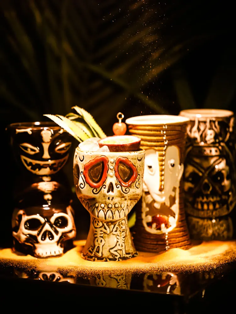Гавайские Тики-бокалы бокал для коктейлей пивная кружка для напитков SKULLMug керамические Тики-бокалы отлично подходят для коктейли Напитки