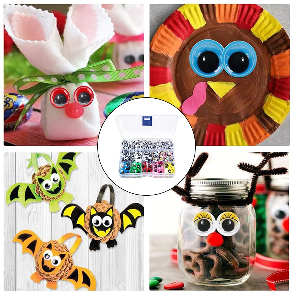 

Cute Dolls Eyes Self-adhesive Googly Wiggle Crafts Projects Kids Sewing Supplies Multiple Sizes Dolls Accessories Toys