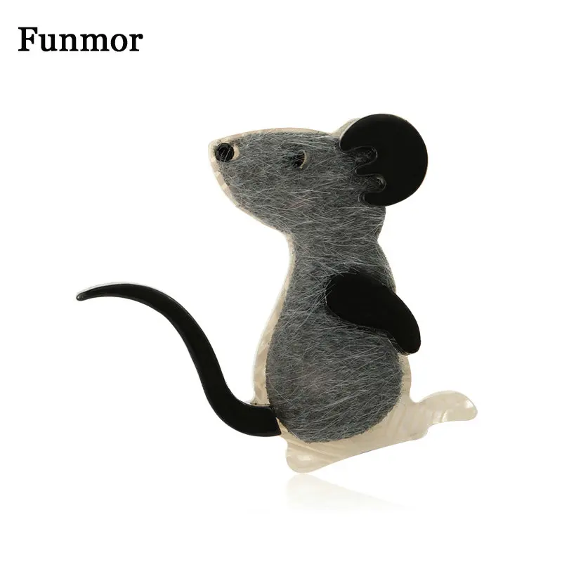 Броши Funmor в виде мыши и животных искусственная кожа аксессуары для пуловера