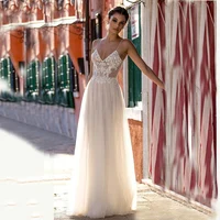 New Sexy Gali Karten Garden Beach Wedding Dresses Sleeveless Spaghetti Straps Robe De Soiree Backless Long Boho Bridal Gowns