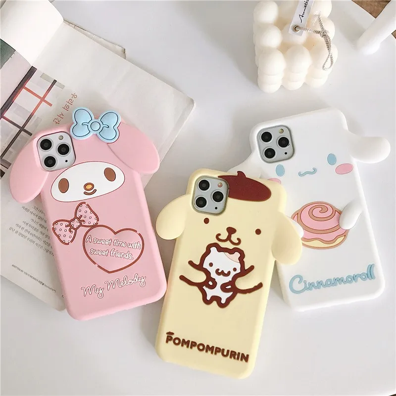 Силиконовый чехол Kawaii 3D для Iphone11 Iphone 13 Pro Max с изображением мелодии корицы собаки