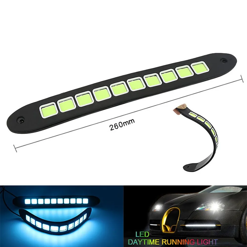 

10 LEDs COB LED DRL Lights 1Pair Auto Car DC 12V Daytime Running Lamp Fog Light