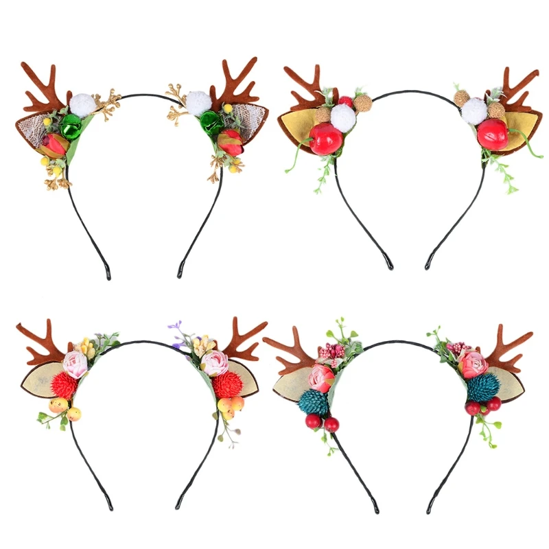 

573B Xmas Antlers Hair Clip Christmas Presents for friends Relatives Neighbors Smooth Edges Sharpless Hair Pins for Teenagers