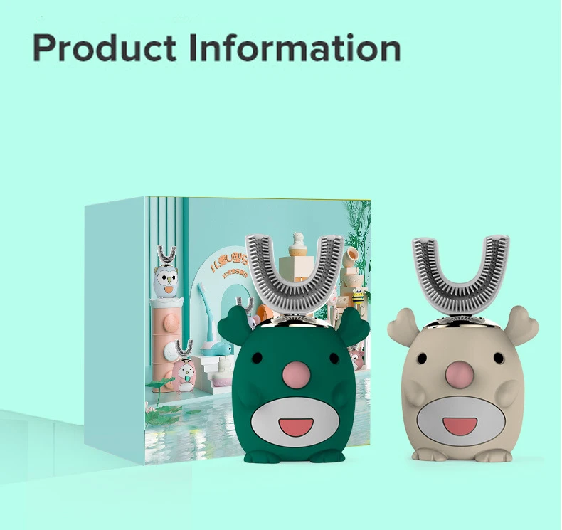 

360 Degrees Electric Toothbrush Child Silicon U-shape Automatic Ultrasonic Teeth Tooth Brush Cartoon Smart Toothbrush For Kids