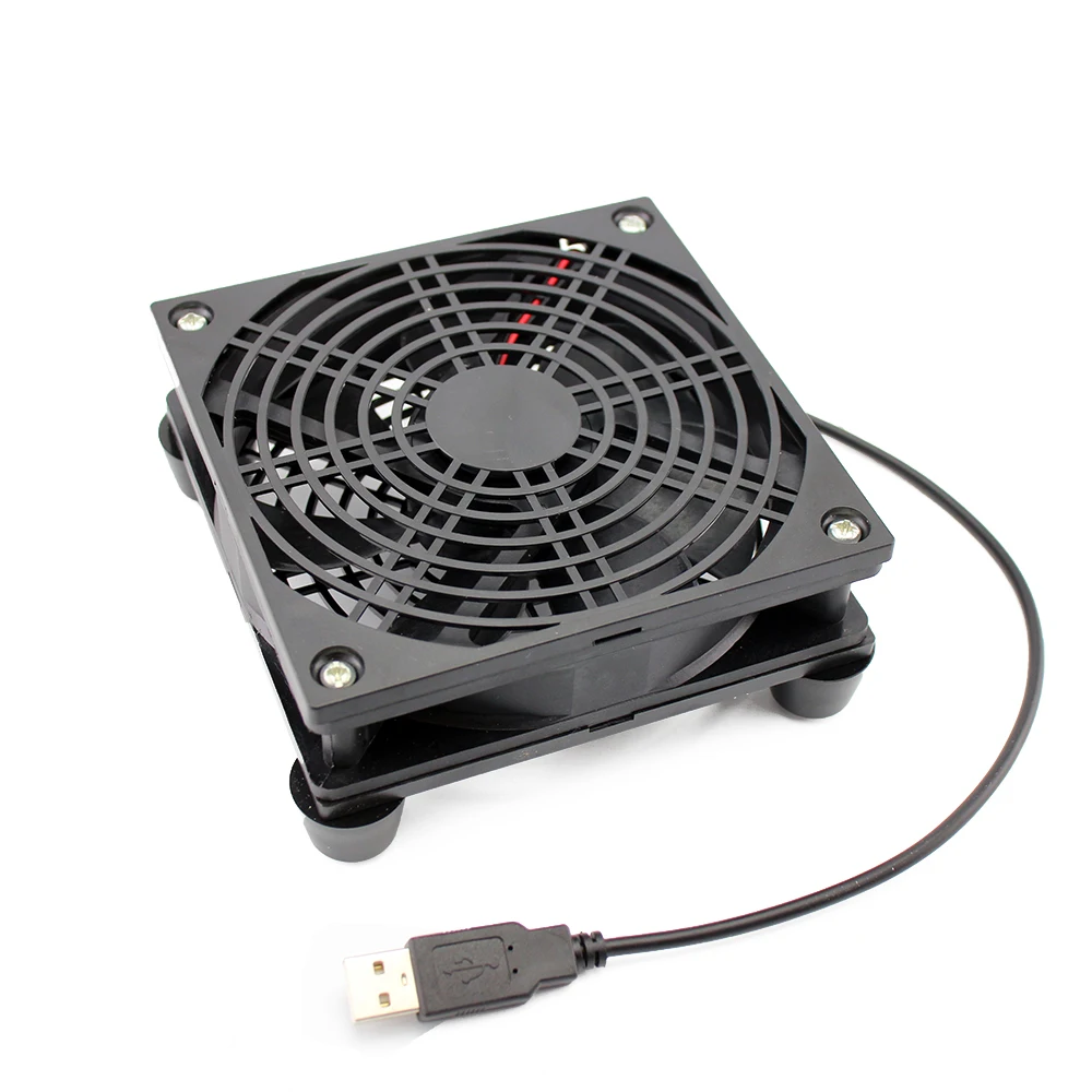 Router fan DIY PC Cooler TV Box Wireless Cooling Silent Quiet DC 5V USB power 120mm fan 120x25mm 12CM W/Screws Protective net