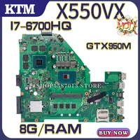 kefu motherboards x550vx laptop motherboard for asus x550vxk x550vq fh5900v fx50v fz50v original mainboard 100 tested i7 6700hq