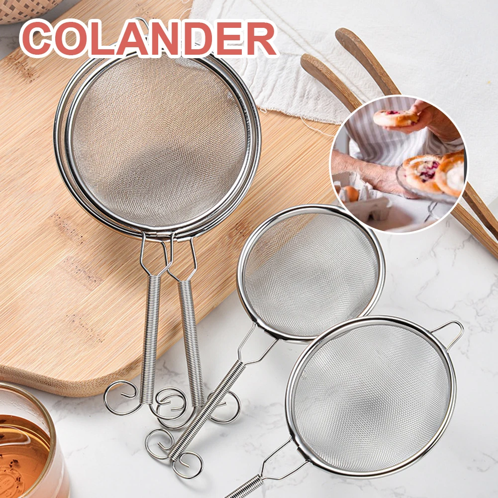 

Tea Infuser Filter Mesh Stainless Steel Reusable Handle Filter Tea Firmly Spice Strainer Home Kitchen Gadgets