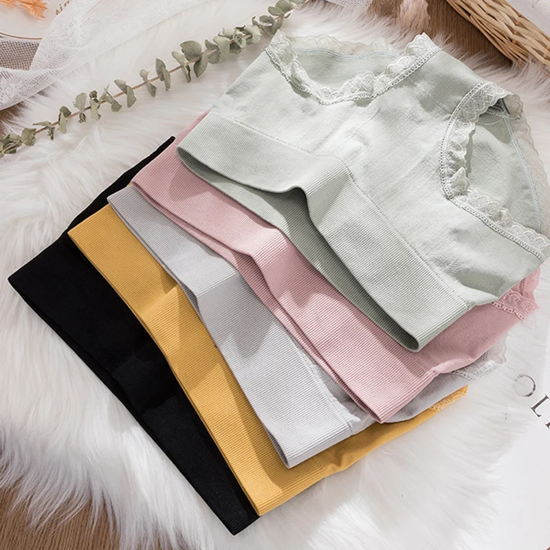 Women Fashion желто розовый зеленый сексуальные хлопковые трусы со средней талией