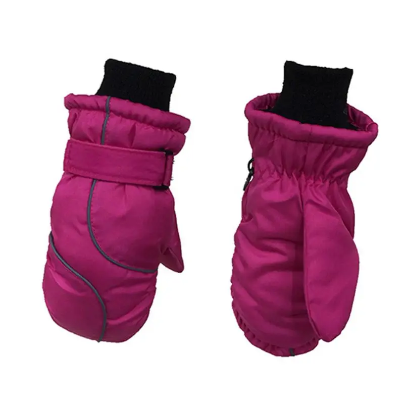 Детские зимние лыжные перчатки водонепроницаемые ветрозащитные одноцветное