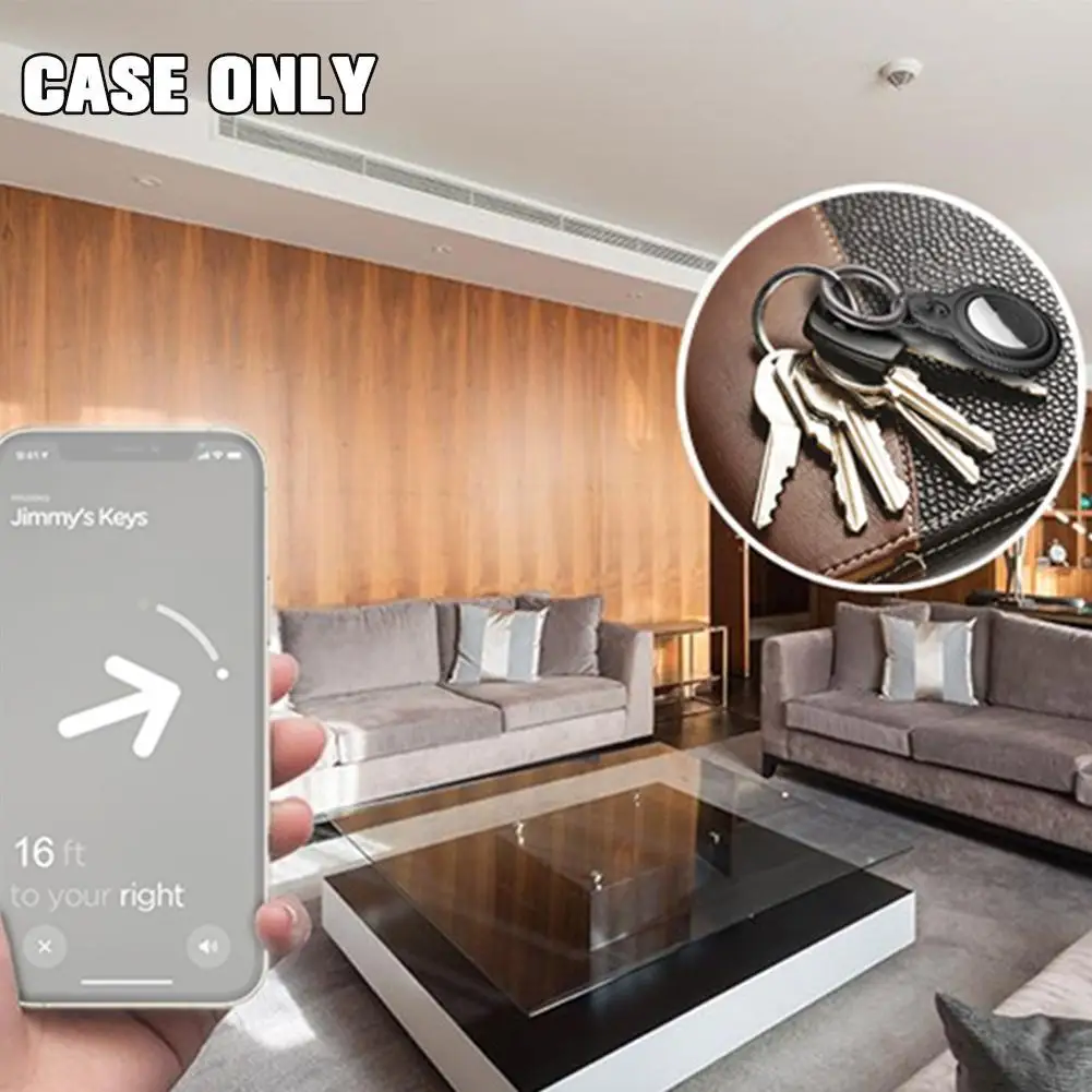 

Protective Case For Apple AirTags Carbon Fiber Pattern Hangable Keychain Locator Tracker Cover Air Tags For Airtags Case