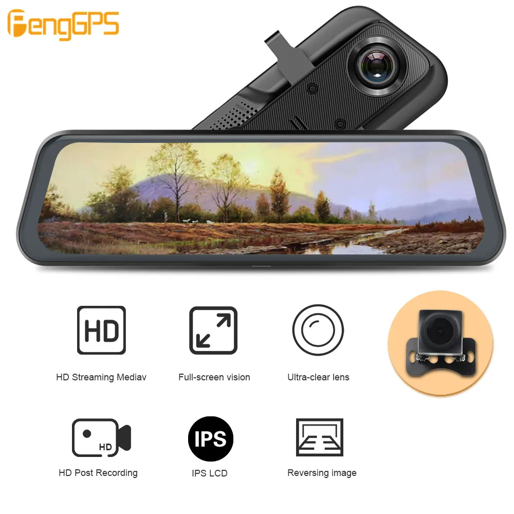 Потоковый медиа Pro поток Автомобильный видеорегистратор с зеркалом заднего