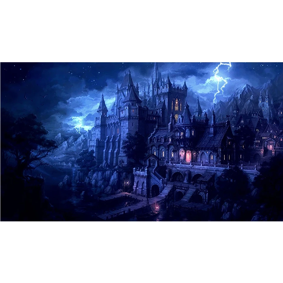 

DIY Diamond Embroidery Vampire Castle full drill mosaic Diamond Painting Cross stitch fantasy Handicraft Art Home Decor