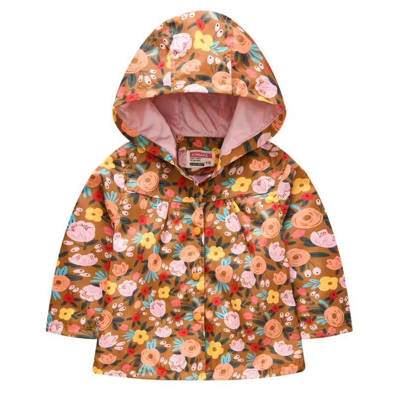 New Fashion Cute Kids Girls Cartoons Wind Rain Jacket Hooded Long Sleeve Windbreak Girl Waterproof Jacket Outwear Raincoat 2-6Y wool pea coat