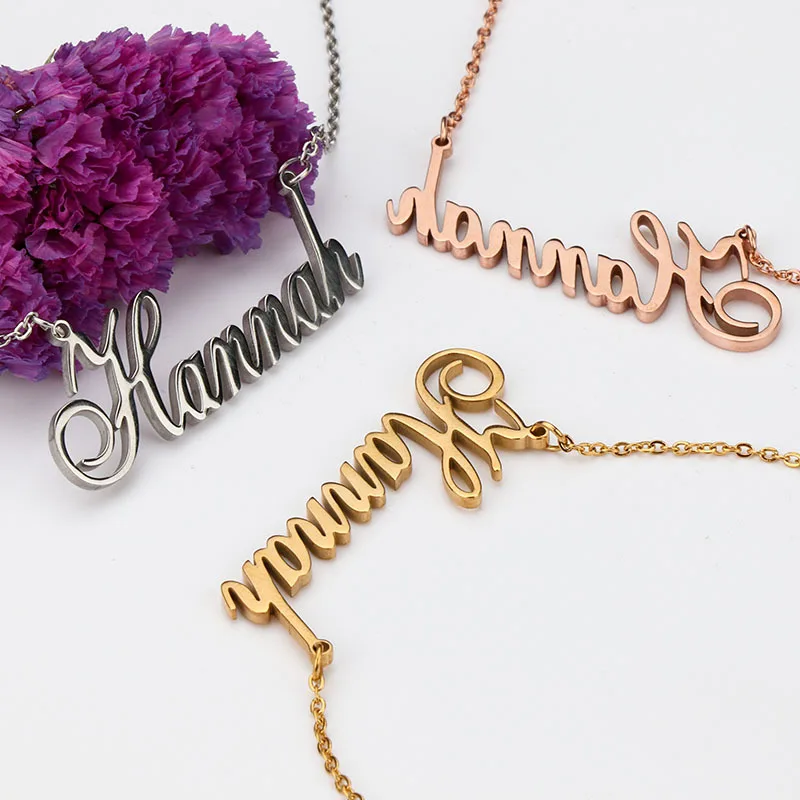 

Customized Necklace Stainless Steel Three-Color DIY Words Letter Name Clavicle Chain Fashion Holiday Jewelry Gift For Lovers