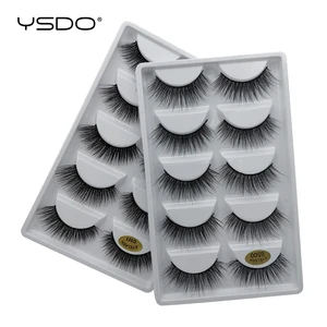 Ресницы норковые объемные Длинные для макияжа, 5 пар